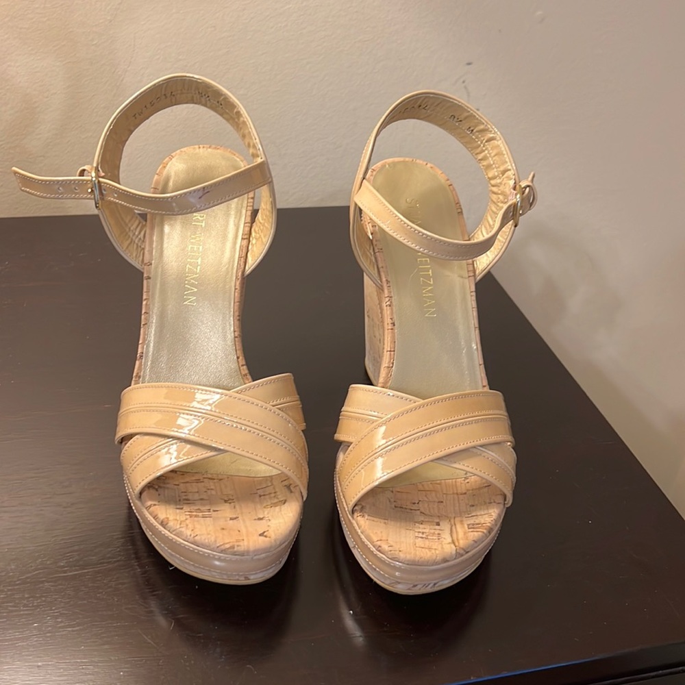 Stuart weitzman nude wedges size 8.5
